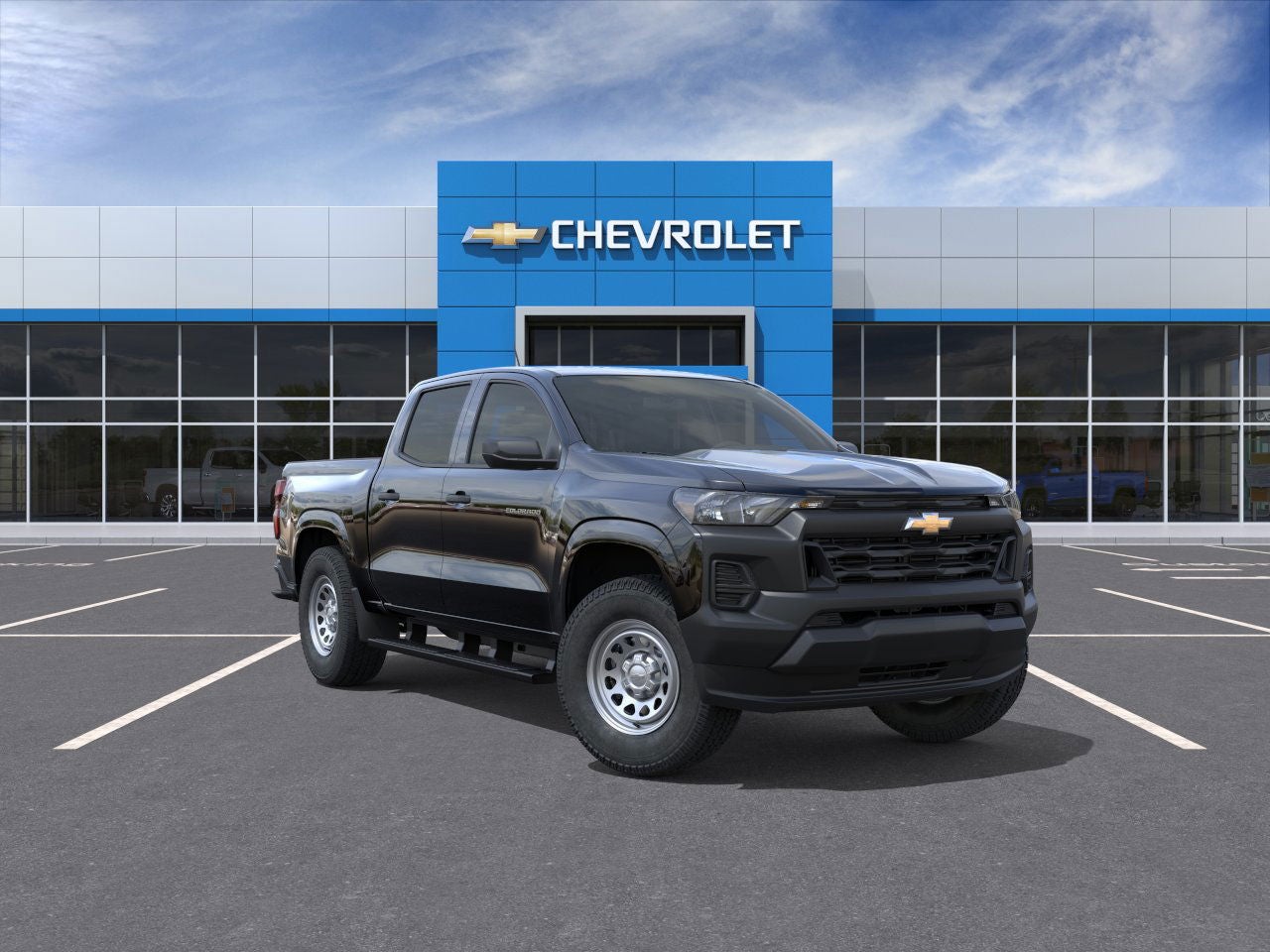 2026 Chevrolet Colorado WT in Black — front three-quarter view