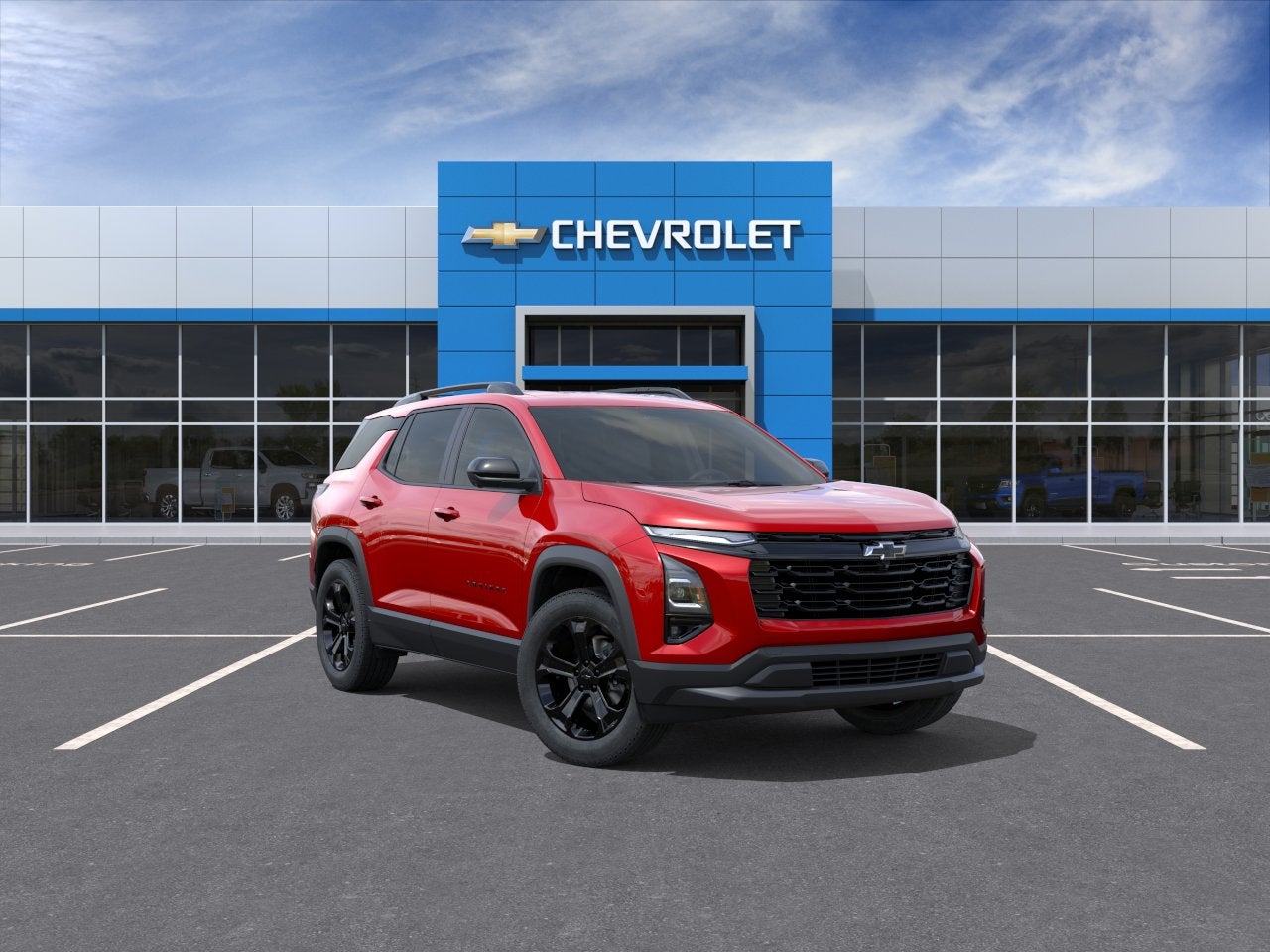 2026 Chevrolet Equinox LT in Radiant Red Tintcoat — front three-quarter view