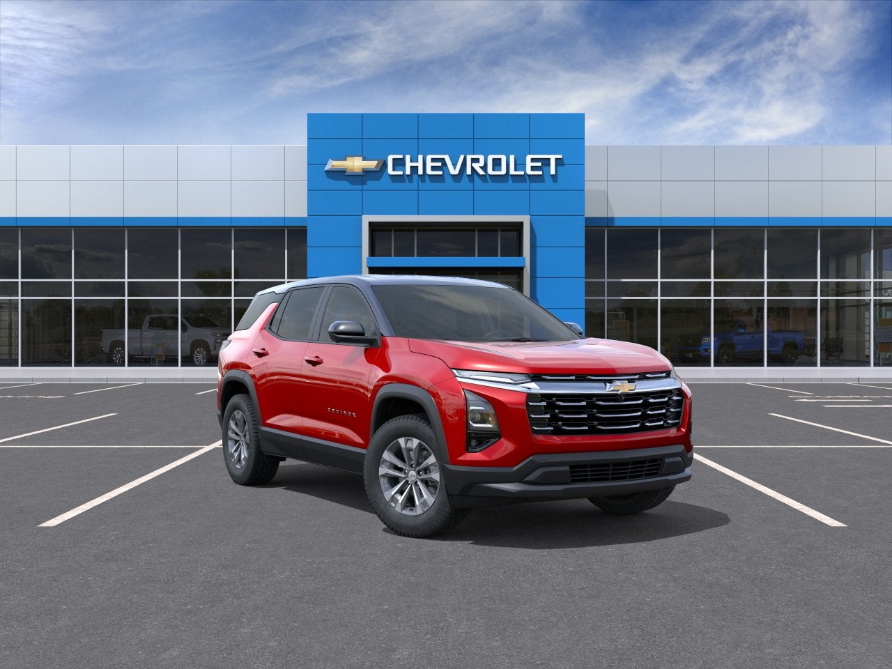 2026 Chevrolet Equinox LT in Radiant Red Tintcoat — front three-quarter view