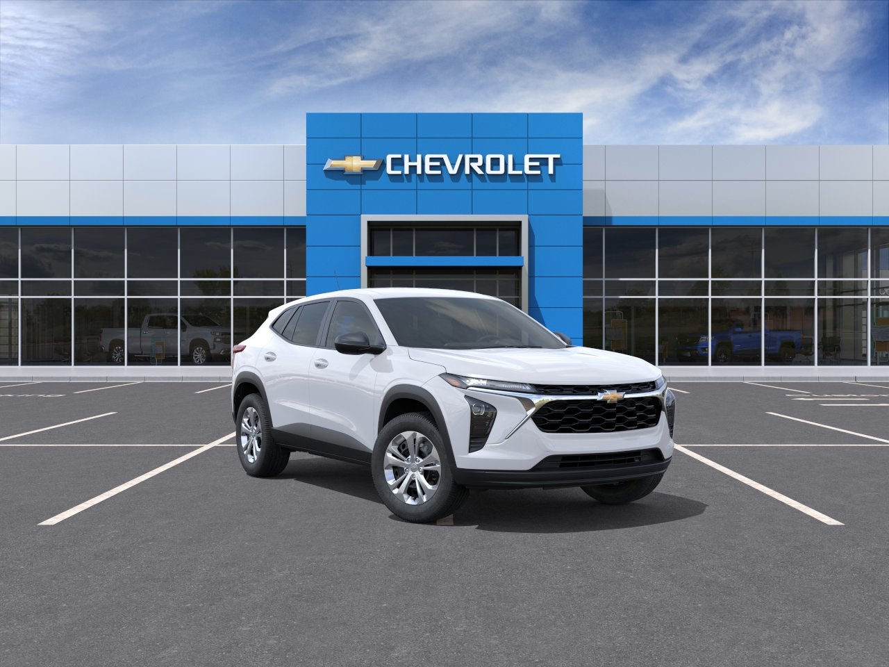 2026 Chevrolet Trax LS in Summit White — front three-quarter view
