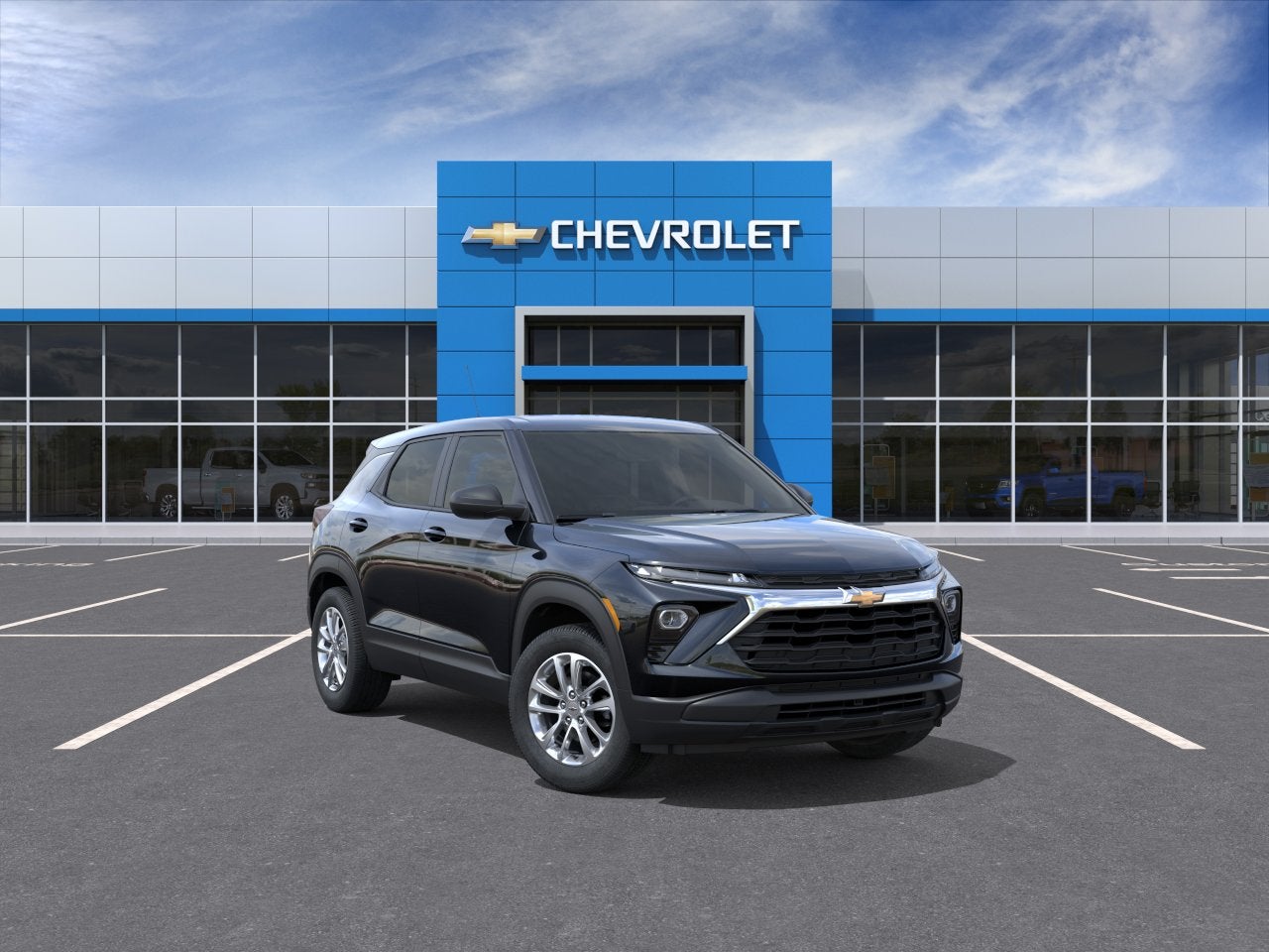 2026 Chevrolet Trailblazer LS in Mosaic Black Metallic — front three-quarter view